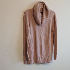 Cable and Gage Light Brown Cowl Sweater Size LG